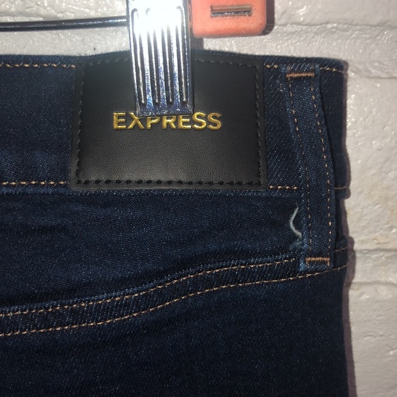 Express Women 70s Flare Dark Blue Jean 4R - Picture 5 of 7